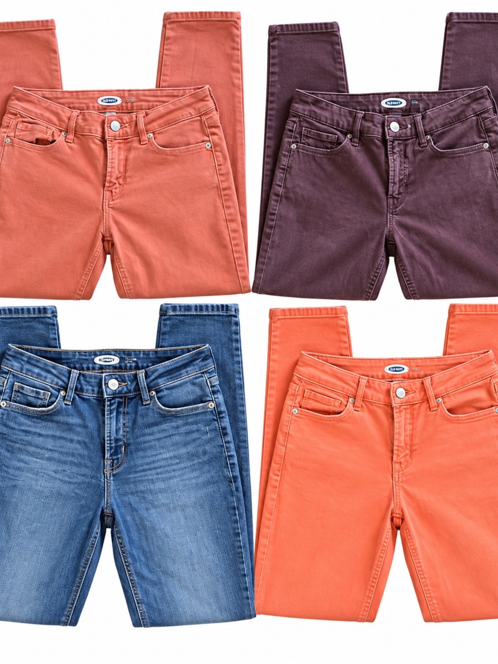 Old Navy Skinny Jeans in Orange, Blue & Purple
